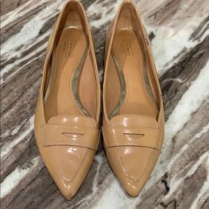 Coach Tabitha pointed toe flats nude patent